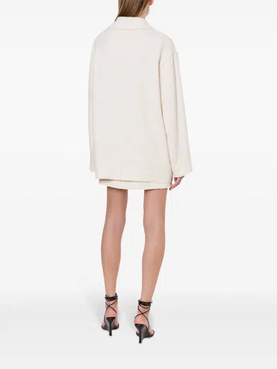 Philosophy Di Lorenzo Serafini Bouclé Cotton Caban Coat In Crema