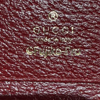 Pre-owned Gucci Beige Red Color Canvas Leather Wallet (bi-fold) () In Beige, Red Color