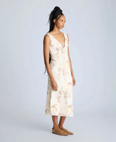 Kenneth Cole Floral Print Sleeveless Maxi Dress In Multicolor