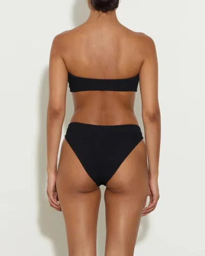 Hunza G Tina Bikini Textured Bandeau Top In Black