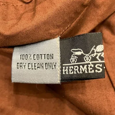 Pre-owned Hermes Brown Canvas Leather Handbag Tote Bag ()