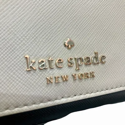 Pre-owned Kate Spade Beige Black Leather Shoulder Bag () In Beige, Black