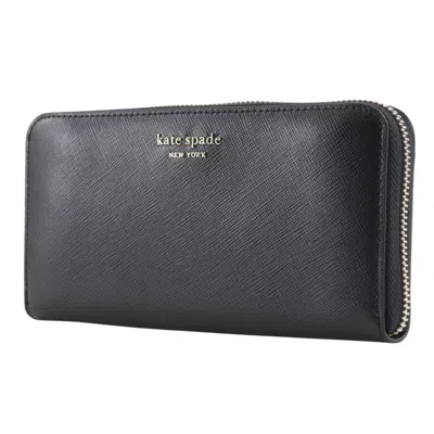 Pre-owned Kate Spade Black Leather Long Wallet (bi-fold) ()