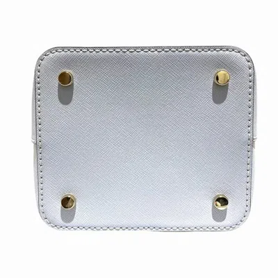 Pre-owned Kate Spade Light Blue White Leather Handbag Shoulder Bag () In Light Blue, White