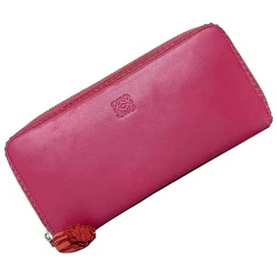 Pre-owned Loewe Pink Nappa Leather Long Wallet (bi-fold) ()