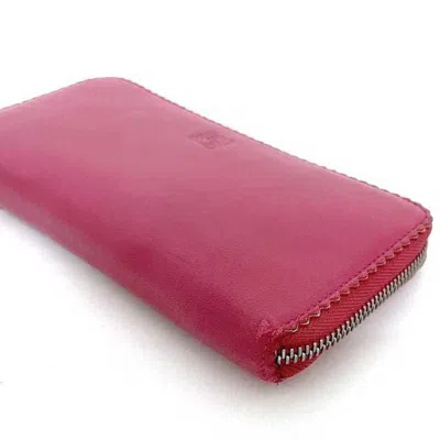 Pre-owned Loewe Pink Nappa Leather Long Wallet (bi-fold) ()