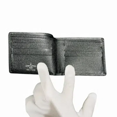 Pre-owned Louis Vuitton Ardoise Taiga Leather Wallet (bi-fold) ()