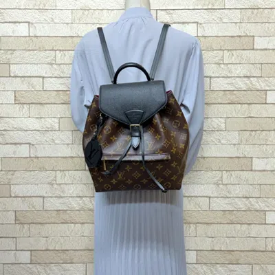 Pre-owned Louis Vuitton Black Brown Monogram Backpack () In Black, Brown