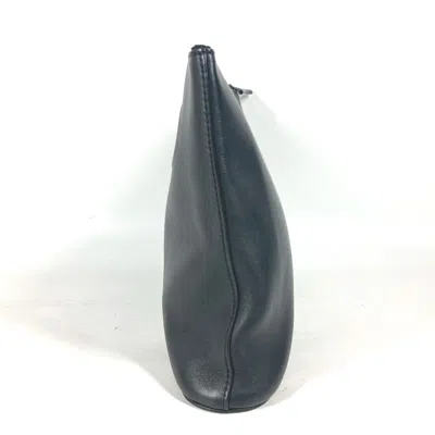 Pre-owned Louis Vuitton Black Leather Clutch Bag Pochette Pouch ()