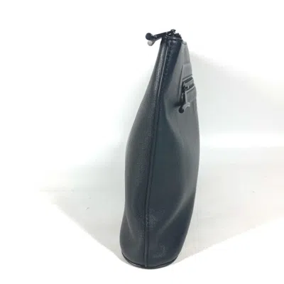 Pre-owned Louis Vuitton Black Leather Clutch Bag Pochette Pouch ()