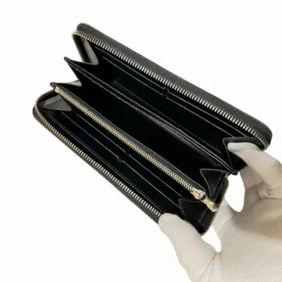 Pre-owned Louis Vuitton Black Noir Epi Leather Long Wallet (bi-fold) () In Black, Noir