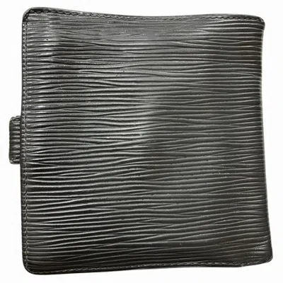 Pre-owned Louis Vuitton Black Noir Epi Leather Wallet (bi-fold) () In Black, Noir
