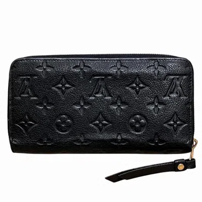 Pre-owned Louis Vuitton Black Noir Monogram Empreinte Long Wallet (bi-fold) () In Black, Noir