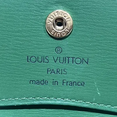 Pre-owned Louis Vuitton Borneo Green Leather Coin Purse/coin Case ()