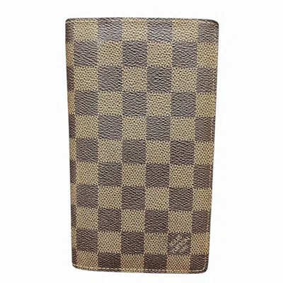 Pre-owned Louis Vuitton Brown Damier Canvas Damier Canvas Long Wallet (bi-fold) () In Brown, Damier Canvas