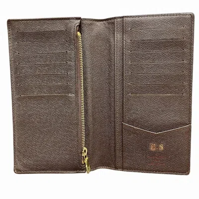 Pre-owned Louis Vuitton Brown Damier Canvas Damier Canvas Long Wallet (bi-fold) () In Brown, Damier Canvas