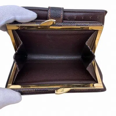Pre-owned Louis Vuitton Brown Damier Canvas Damier Canvas Wallet (bi-fold) () In Brown, Damier Canvas