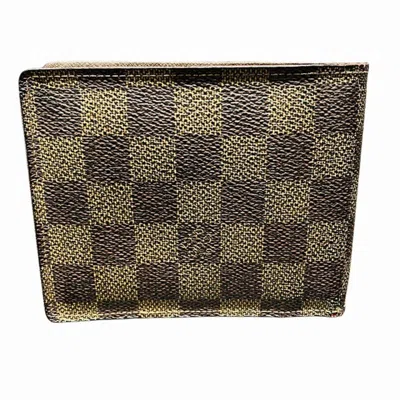 Pre-owned Louis Vuitton Brown Damier Canvas Damier Canvas Wallet (bi-fold) () In Brown, Damier Canvas