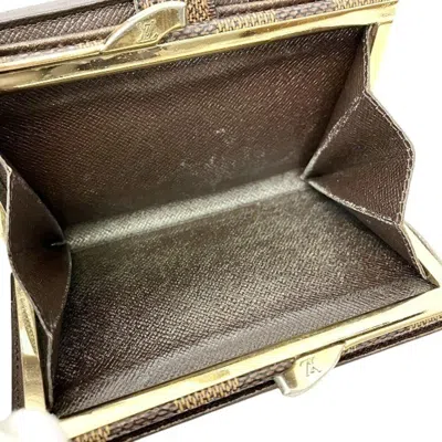 Pre-owned Louis Vuitton Brown Damier Canvas Damier Canvas Wallet (bi-fold) () In Brown, Damier Canvas