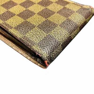 Pre-owned Louis Vuitton Brown Damier Canvas Damier Canvas Wallet (bi-fold) () In Brown, Damier Canvas