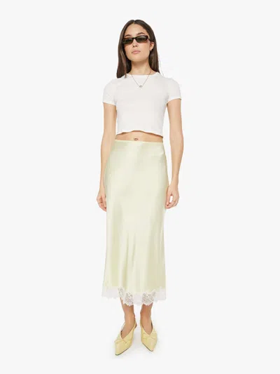 Sablyn Miranda Scallop Trim Bias Cut Pull On Skirt With Lace Pale Citron In Citron