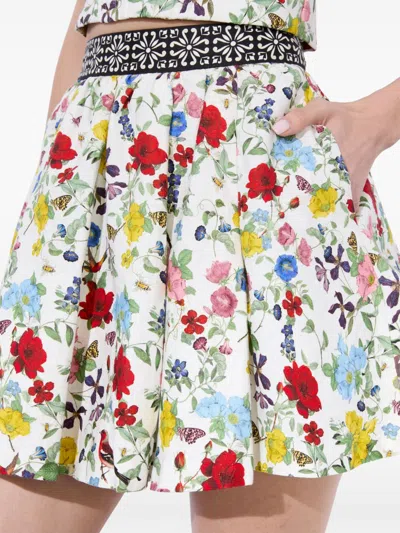 Alice And Olivia Haven Lin And Cotton Mini Skirt