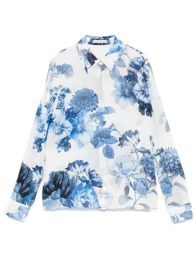 Alice And Olivia Willa Relaxed Placket Top Affection Small