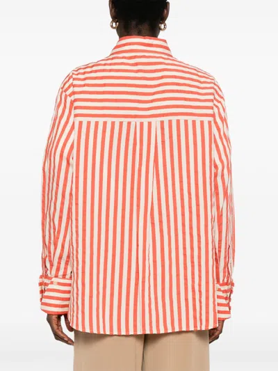 ALYSI ALYSI COTTON BLEND STRIPED SHIRT 
