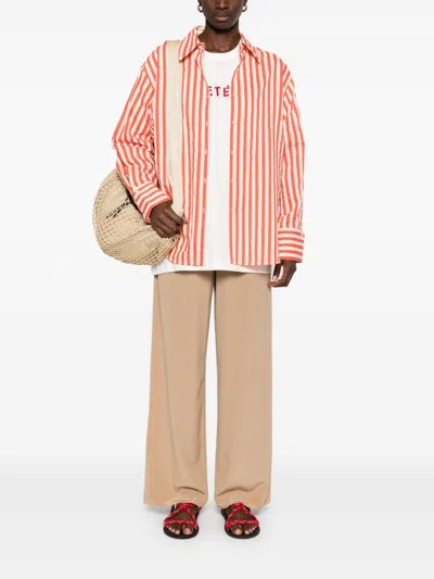 Alysi Cotton Blend Striped Shirt