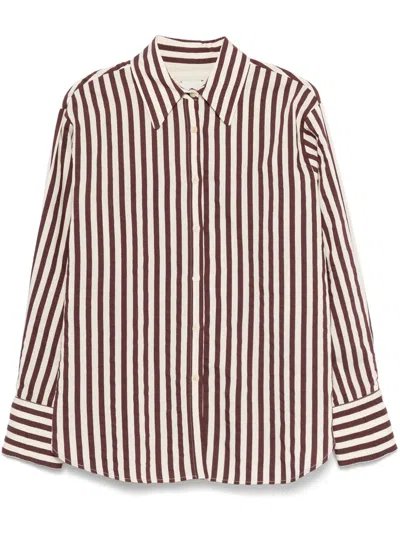 ALYSI ALYSI COTTON BLEND STRIPED SHIRT 