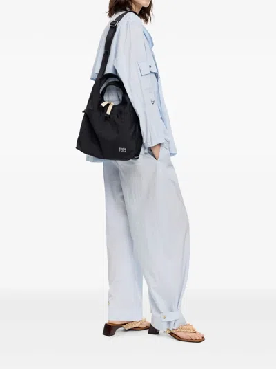 Bimba Y Lola Medium Leather Tote Bag In Black