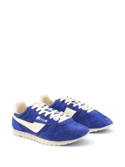 Autry Suede And Leather High Top Sneakers In Blue