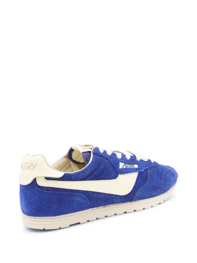 Autry Suede And Leather High Top Sneakers In Blue