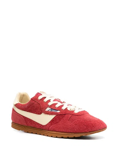 Autry Windspin Sneakers In Suede And Parrot Leather And Rutabaga