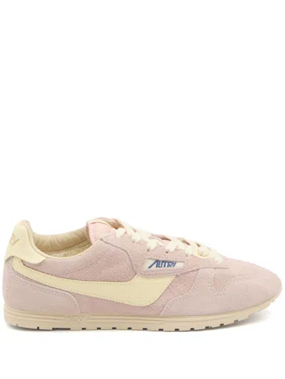 Autry 'windspin Low' Pink Sneaker With Logo On The Side And On The Heel In Multi
