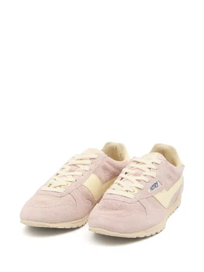 Autry 'windspin Low' Pink Sneaker With Logo On The Side And On The Heel In Multi
