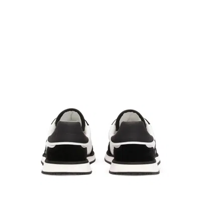 Dolce & Gabbana Low-top Mesh Sneakers With Suede Inserts In Black