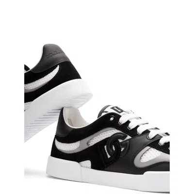 Dolce & Gabbana Portofino Light Low-top Mesh And Leather Sneakers
