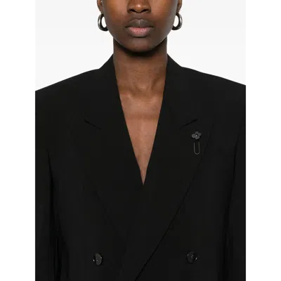 Lardini Brooch-detail Blazer In Black