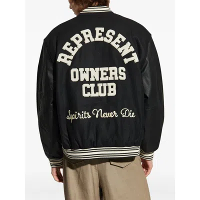 Represent Owners Club Varsity Jacket In Black