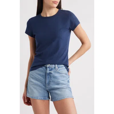 Marine Layer Re-spun Signature Crewneck T-shirt In Navy