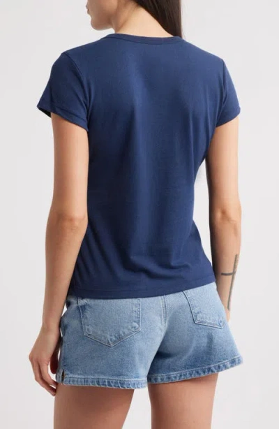 Marine Layer Re-spun Signature Crewneck T-shirt In Navy