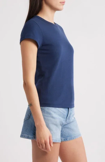 Marine Layer Re-spun Signature Crewneck T-shirt In Navy