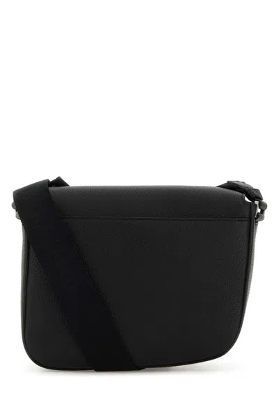 Shop Ferragamo Black Leather Fiamma Crossbody Bag