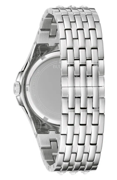 Bulova Men's Phantom Crystal Stainless Steel Bracelet Watch 42mm In Silver