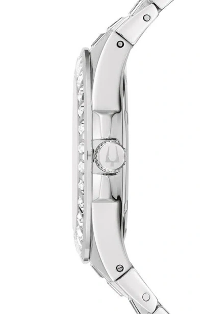 Bulova Men's Phantom Crystal Stainless Steel Bracelet Watch 42mm In Silver
