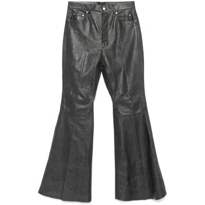 Rick Owens Black Porterville Bolan Leather Trousers