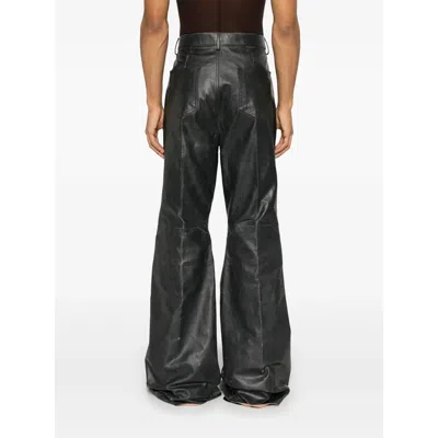 Rick Owens Black Porterville Bolan Leather Trousers