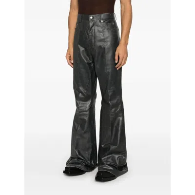 Rick Owens Black Porterville Bolan Leather Trousers