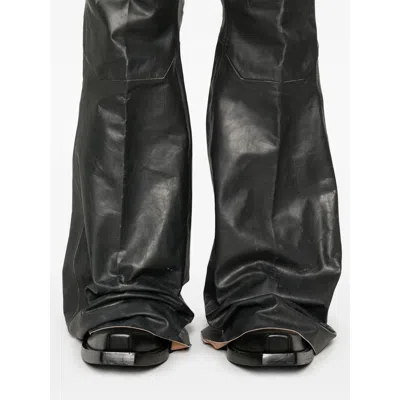 Rick Owens Black Porterville Bolan Leather Trousers